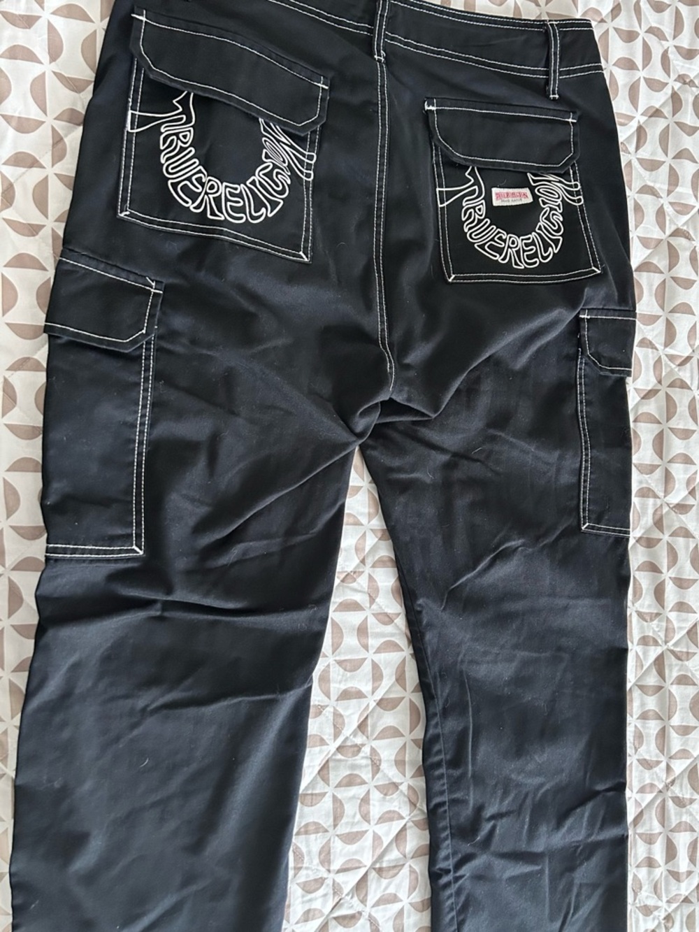 True Religion Black Pants with White Contrast Stitching